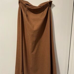 Uniqlo Draped High-Waist Maxi Skirt in Brown